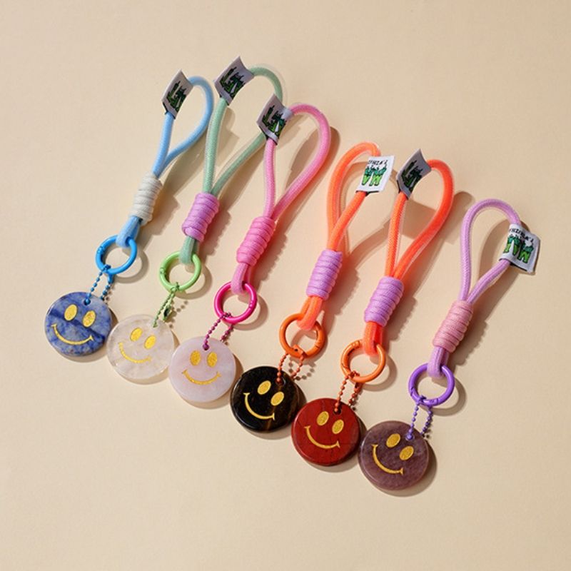 Smiley Face Crystal Keychain