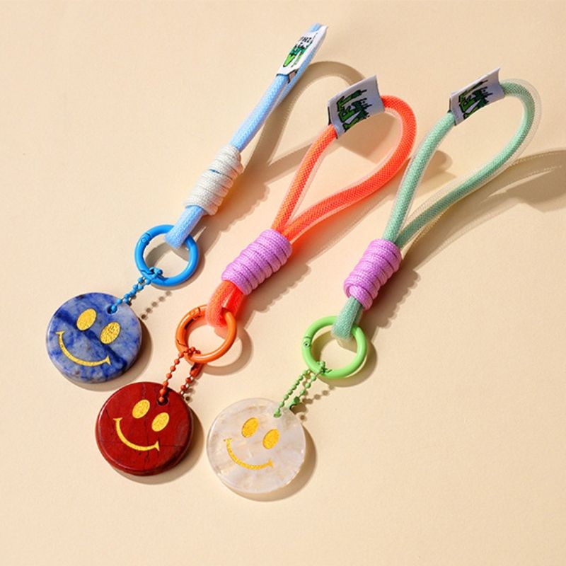 Smiley Face Crystal Keychain