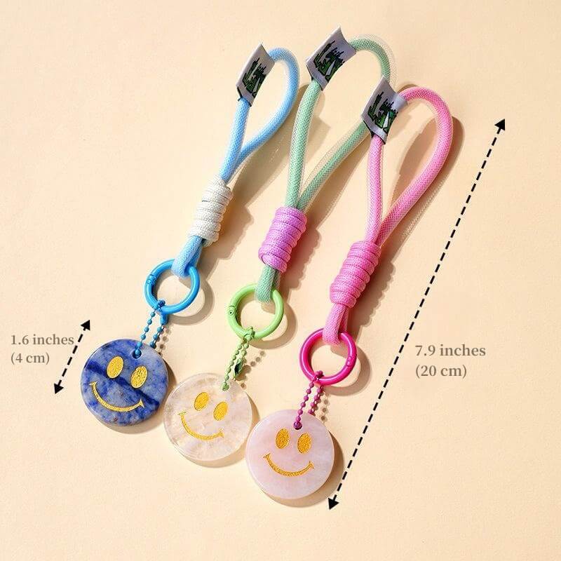Smiley Face Crystal Keychain
