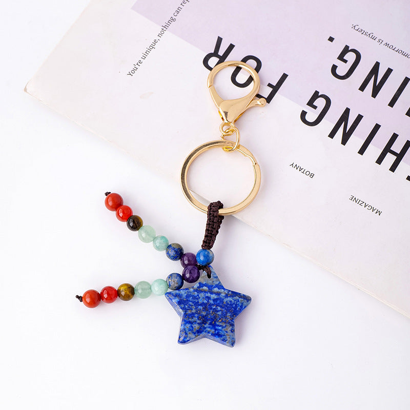 Star Shape Lapis Lazuli Keychain