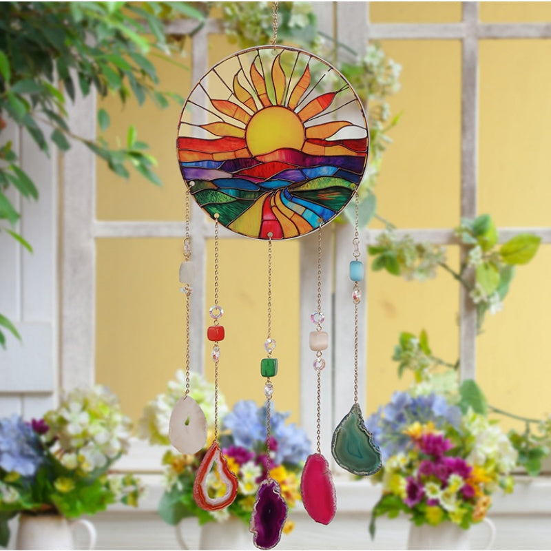 Sunrise Agate Crystal Suncatcher