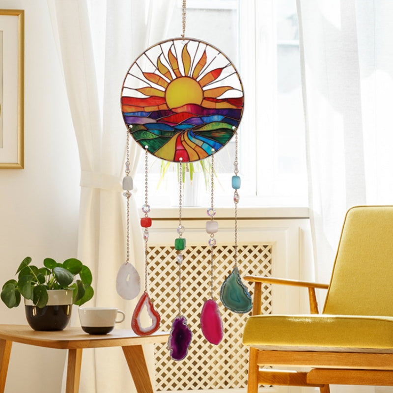 Sunrise Agate Crystal Suncatcher