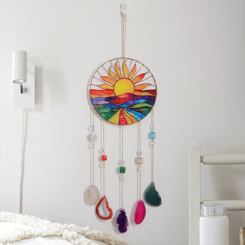 Sunrise Agate Crystal Suncatcher