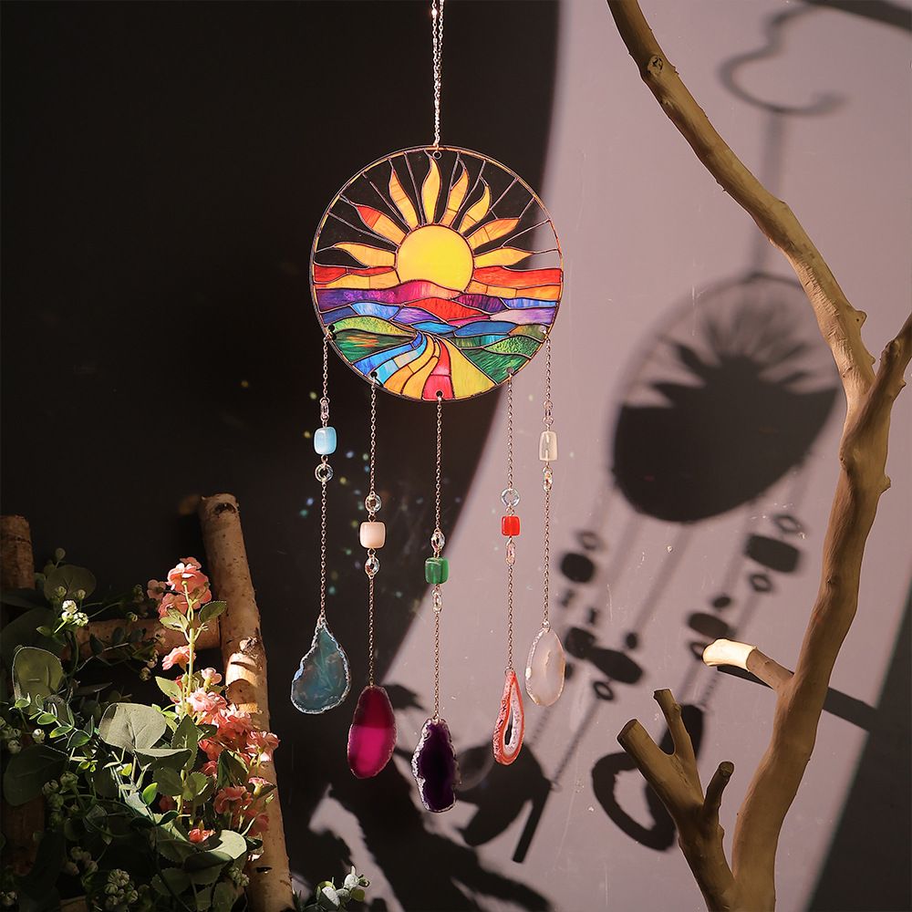Sunrise Agate Crystal Suncatcher