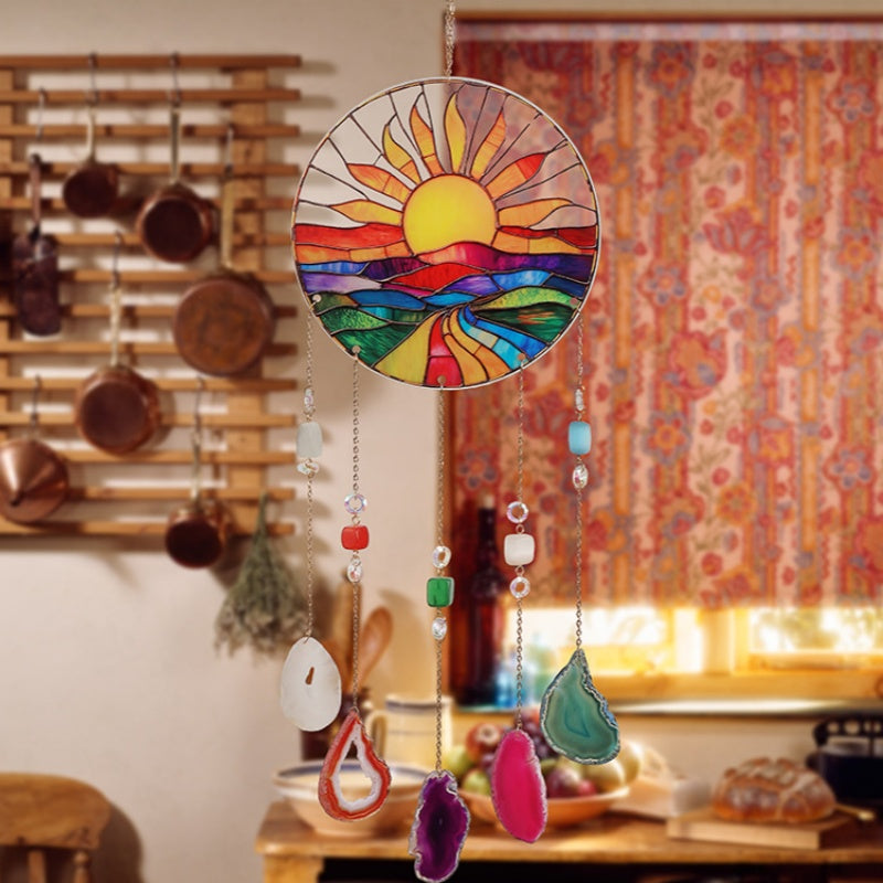 Sunrise Agate Crystal Suncatcher