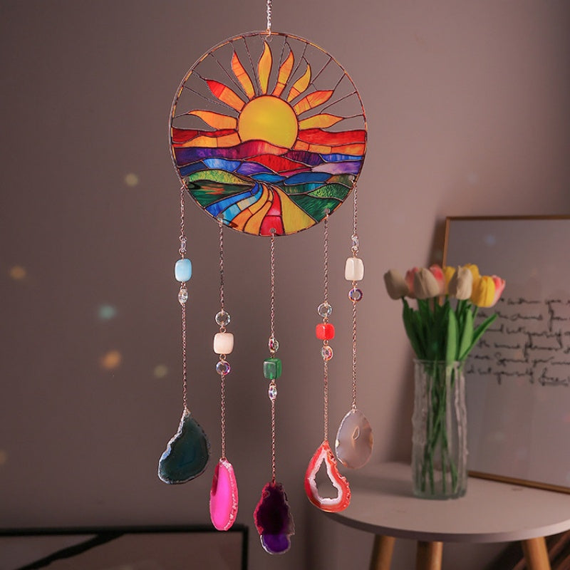 Sunrise Agate Crystal Suncatcher