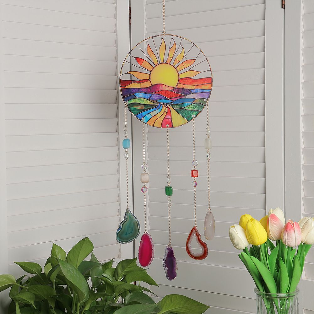 Sunrise Agate Crystal Suncatcher